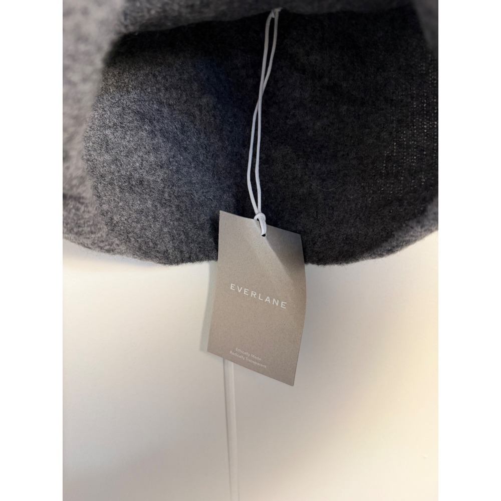 Everlane The Cozy-Stretch Tank M Heathered Charcoal Wool Yak Knit Crop Top - Picture 3 of 6
